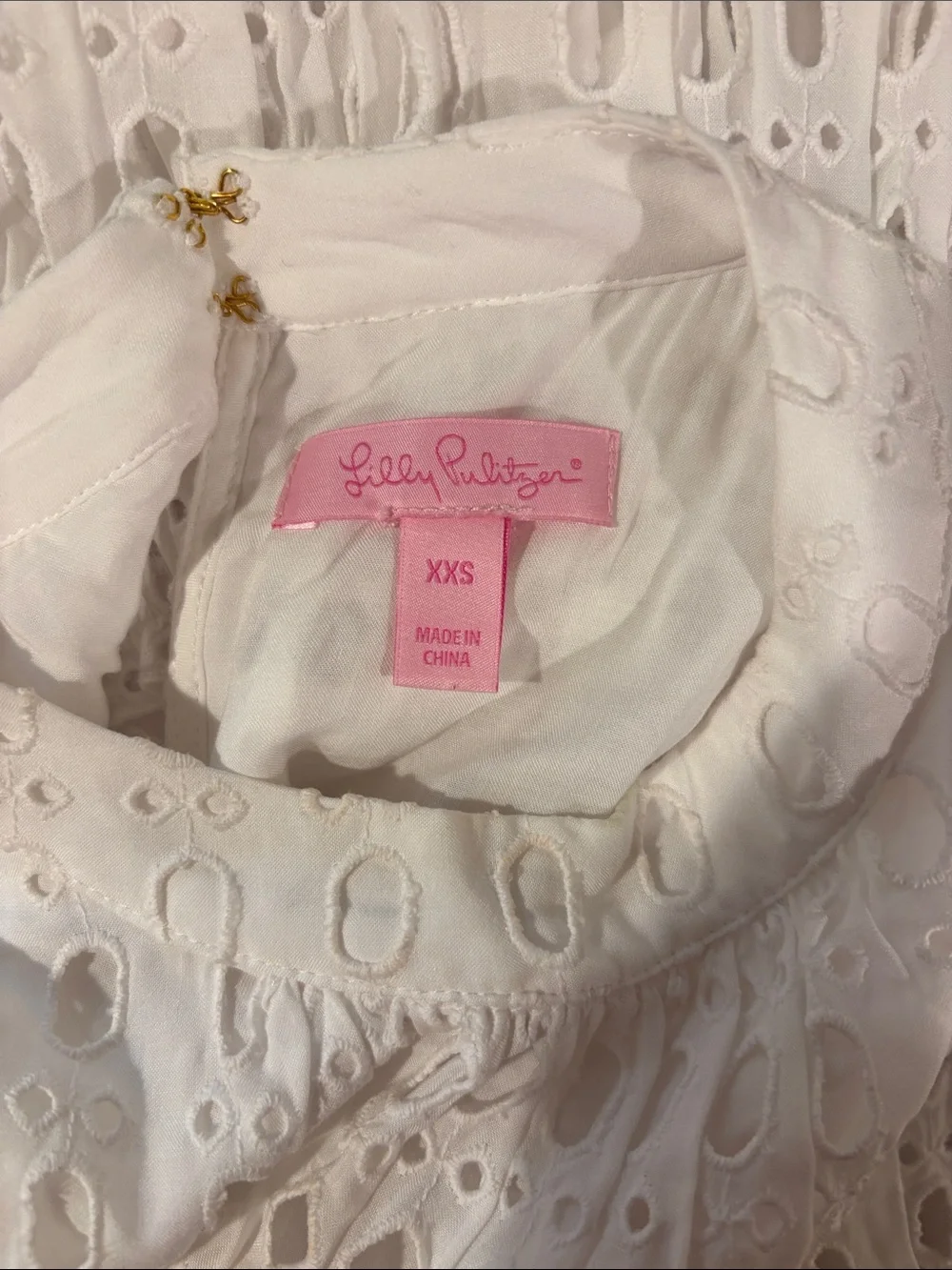 Lilly Pulitzer White Eyelet Tiered Dress